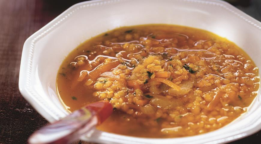 Тыквенный суп с чечевицей